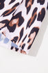 Brown Leopard Tied Front Keyhole Puff Short Sleeve Mini Dress